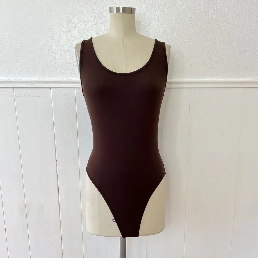 New dead-stock Vintage Ann Taylor Loft chocolate brown bodysuit L
